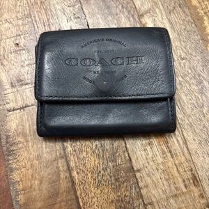 Coach Black and Genuine Leather CoinWallet